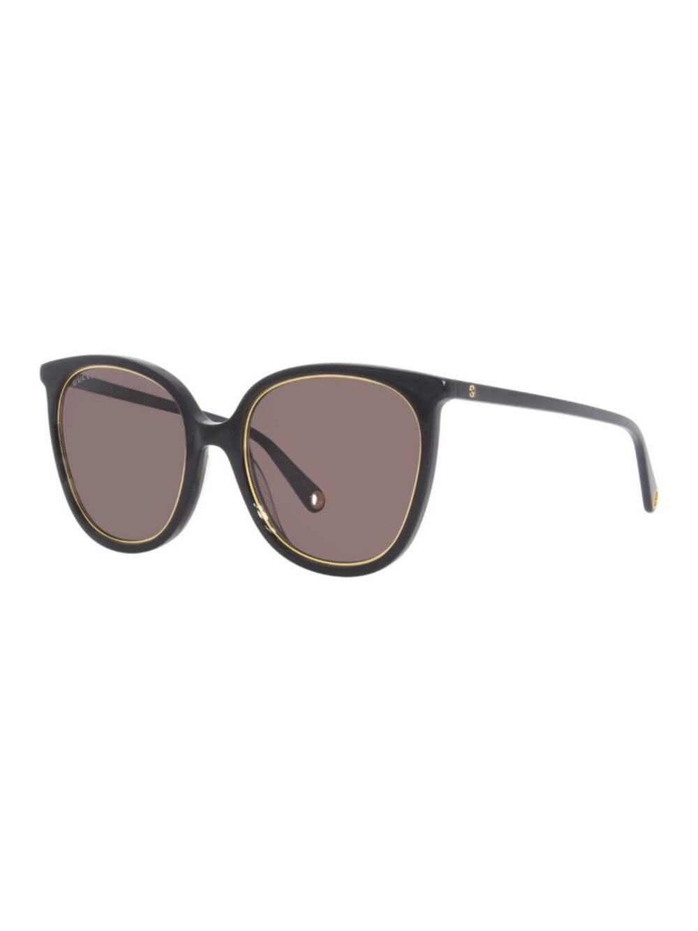 Gucci GG1076S 002 Sunglasses Women's Black/Brown Lenses Rectangle Shape 56mm